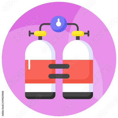 Download this premium icon of scuba tank, equipment used for breathing underwater during scuba diving