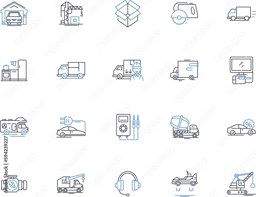 Fototapeta premium Gadgets line icons collection. Technology, Innovation, Smart, Devices, Mobile, Accessories, Future vector and linear illustration. Cutting-edge,Wearable,Connected outline signs set