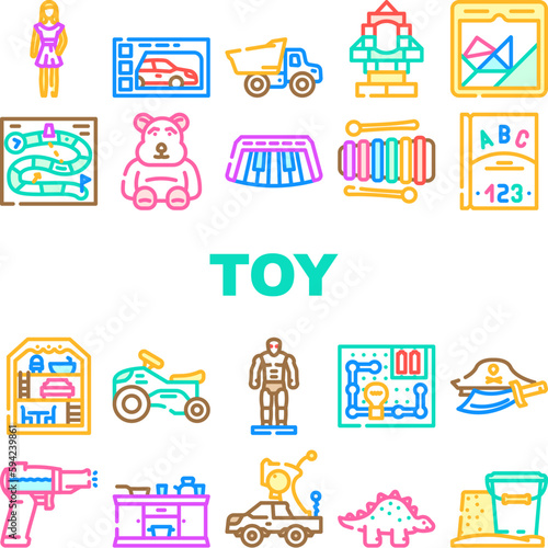 toy child baby play icons set vector