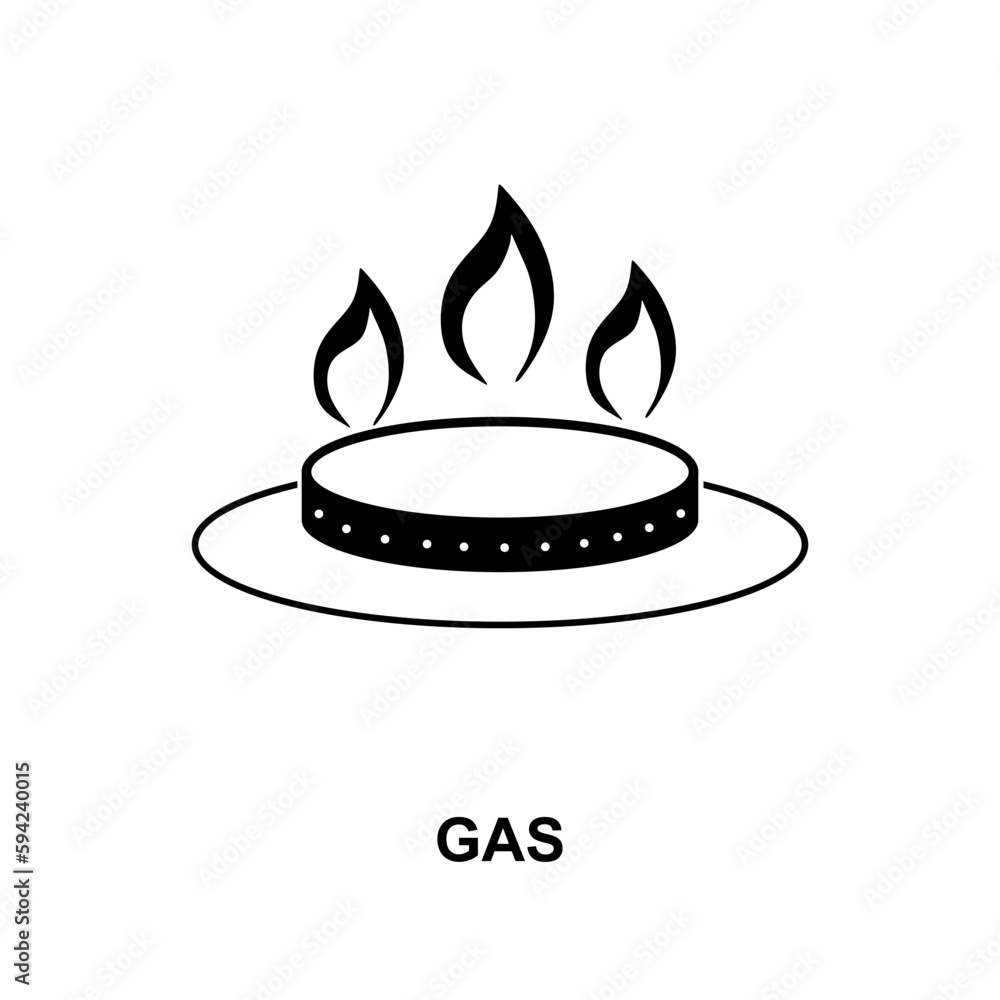 Gas stove icon in minimal style isolated on white background. Element of oil and gas icon. black and white symbol. Vector illustration Gas stove icon in minimal style isolated on white background. Element of oil and gas icon. black and white symbol. Vector illustration
