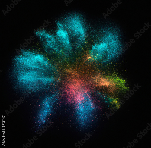 background with stars - splash of colors - colorful background - Generative AI © Magic