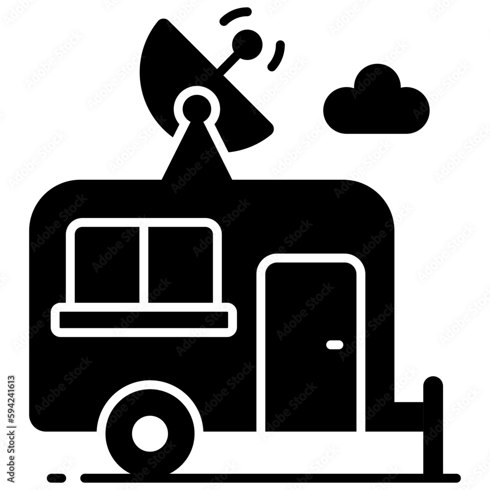 Modern vector of campervan, an editable icon of caravan in trendy style, self propelled vehicle Modern vector of campervan, an editable icon of caravan in trendy style, self propelled vehicle