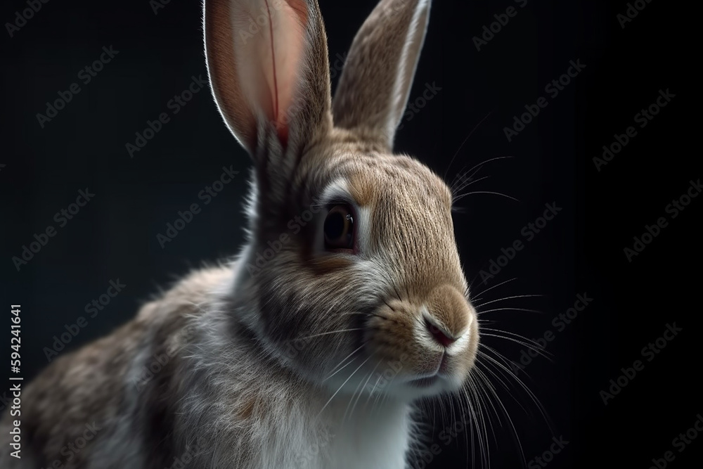 rabbit on a black background rabbit on a black background