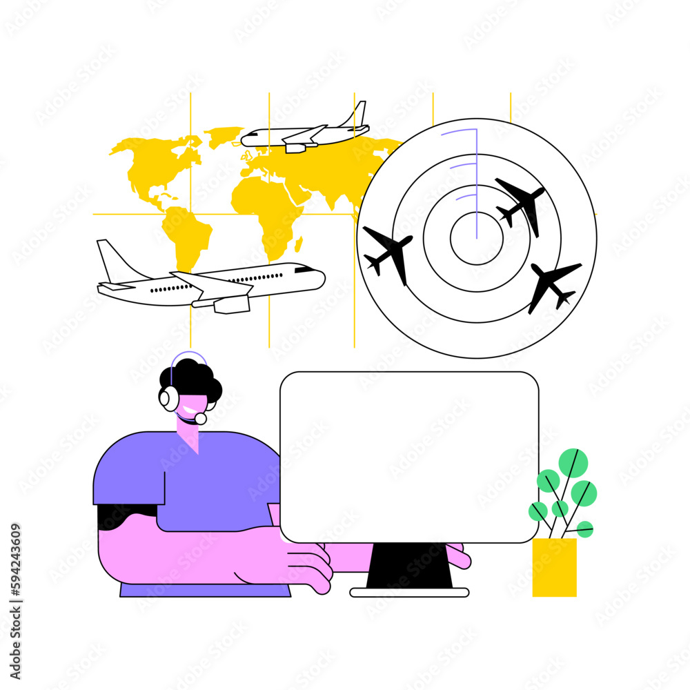 custom made wallpaper toronto digitalAir traffic control abstract concept vector illustration.