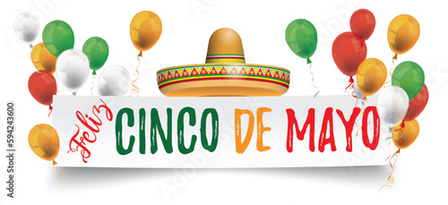 Paper Banner Buntings Chili Sombrero Feliz Cinco de Mayo
