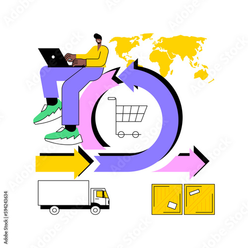 Handling and order processing abstract concept vector illustration.