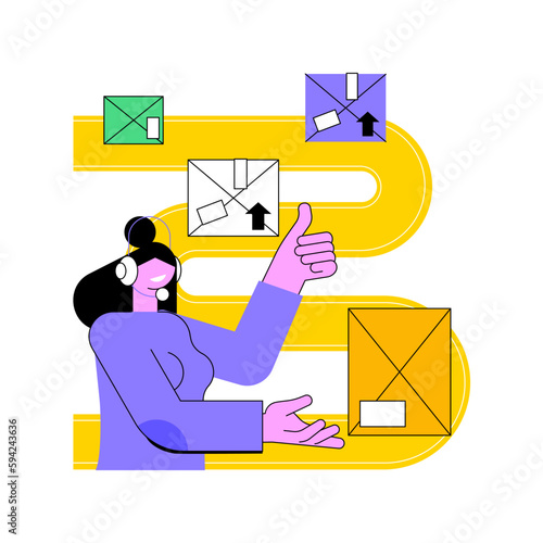 Warehouse voice tasking abstract concept vector illustration.