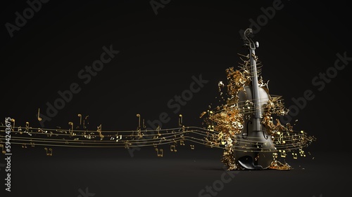 Photography Golden Sheet Music Violin