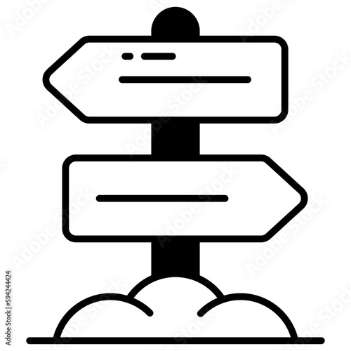 Grab this amazing vector of signpost in modern style, direction board or information board icon