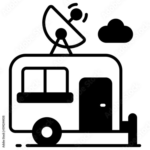 Modern vector of campervan, an editable icon of caravan in trendy style, self propelled vehicle