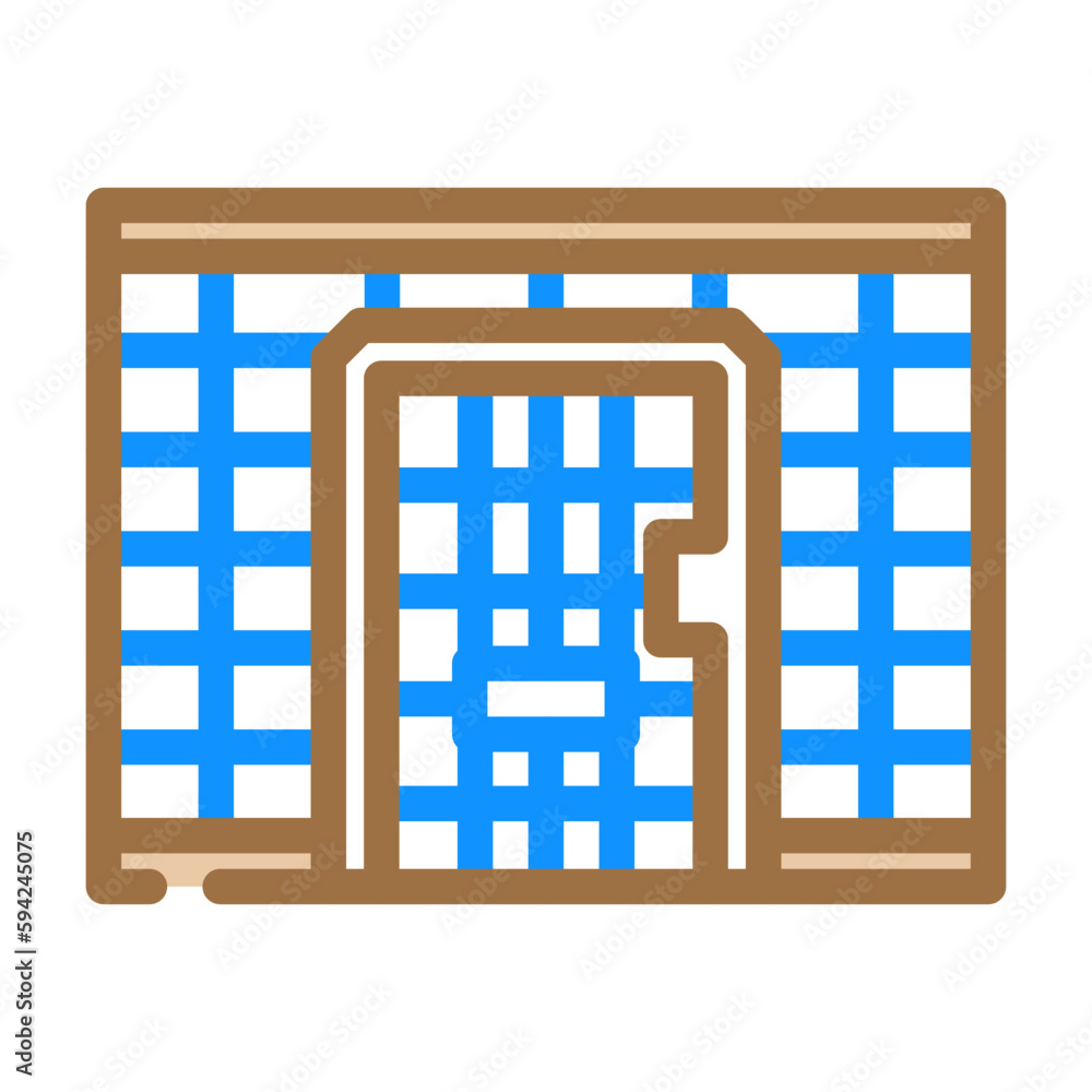 jail cell bars crime color icon vector illustration