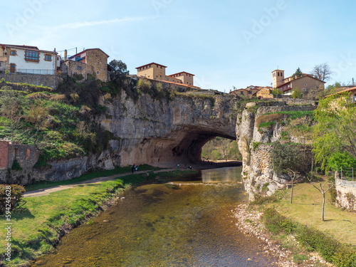 The village of Puentedey in the region of Merindades in the north of Burgos. This village is located on an impressive arch eroded by the river Nela.