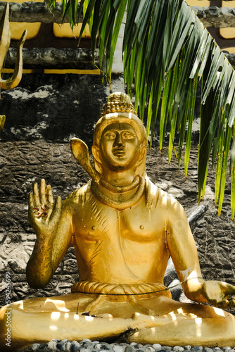 Buddhism Religion Golden Temple Image Sough-East Asian Praying Statue