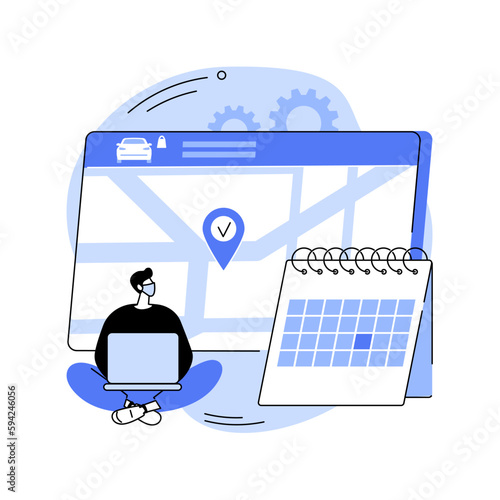 Set quick and efficient pickup service abstract concept vector illustration.