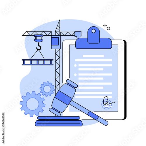 Building permit abstract concept vector illustration.