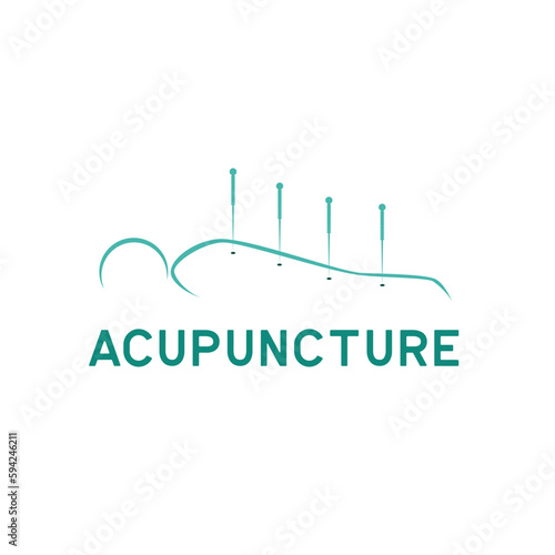 Acupuncture therapy logo with text space for your slogan tagline, vector illustration