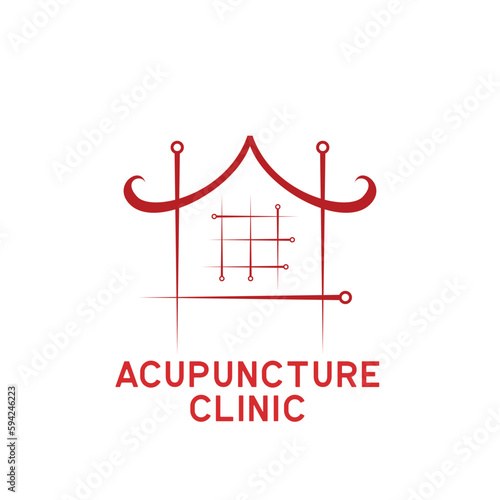 Acupuncture therapy logo with text space for your slogan tagline, vector illustration