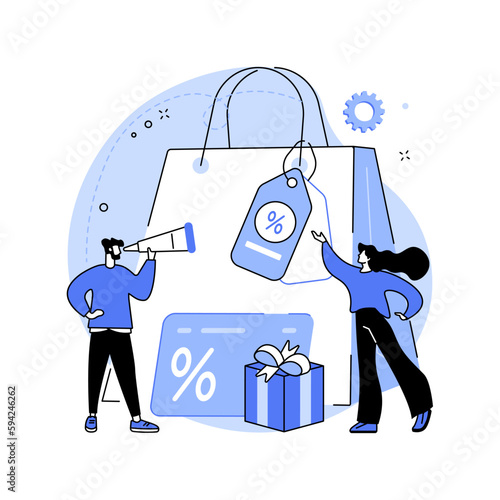 Promotional mix abstract concept vector illustration.