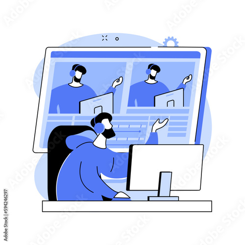 Livestream software abstract concept vector illustration.