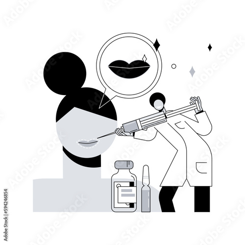 Lip injections abstract concept vector illustration.