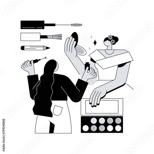 Professional makeup abstract concept vector illustration.