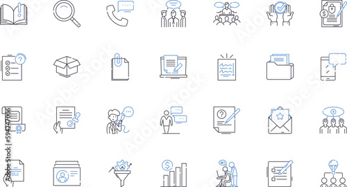 Inventive pursuits line icons collection. Innovation, Creativity, Ingenuity, Resourcefulness, Imagination, Originality, Invention vector and linear illustration. Piering,Visionary,Novelty outline