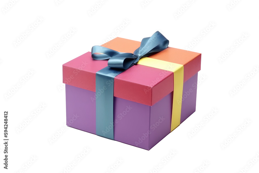 Colorful gift box isolated on transparent background Colorful gift box isolated on transparent background