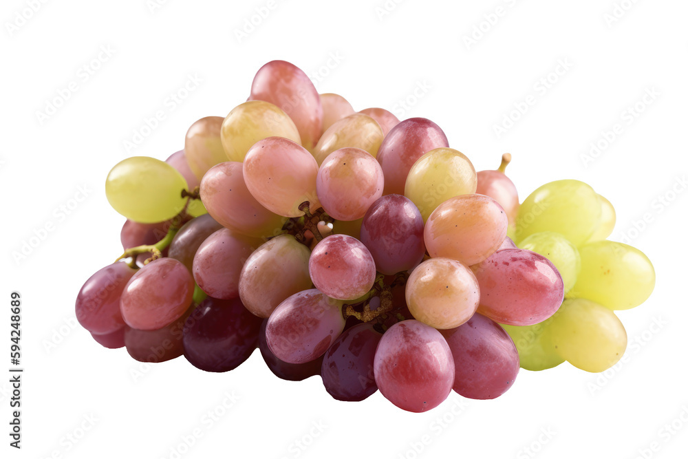 Grape isolated on transparent background. Generative Ai