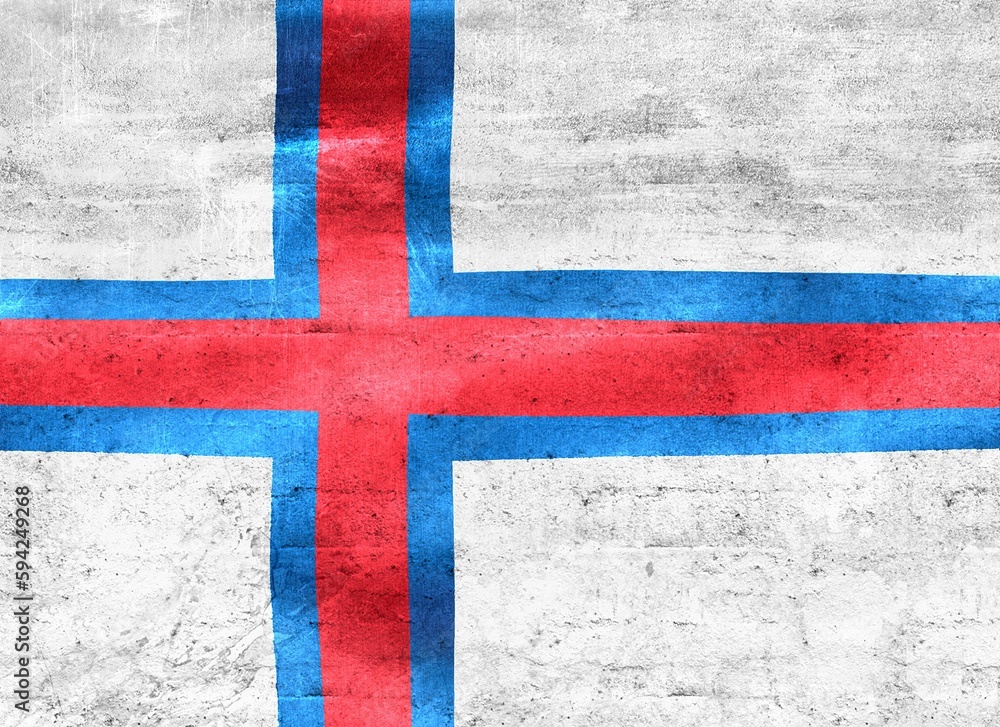 Fototapeta premium Faroe Islands flag - realistic waving fabric flag