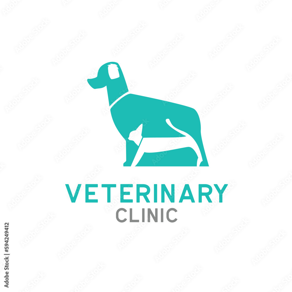 Veterinary logo isolated on white background, vector illustration