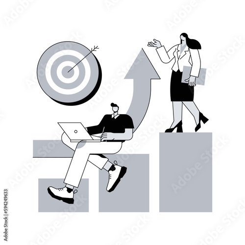 Corporate ladder abstract concept vector illustration.