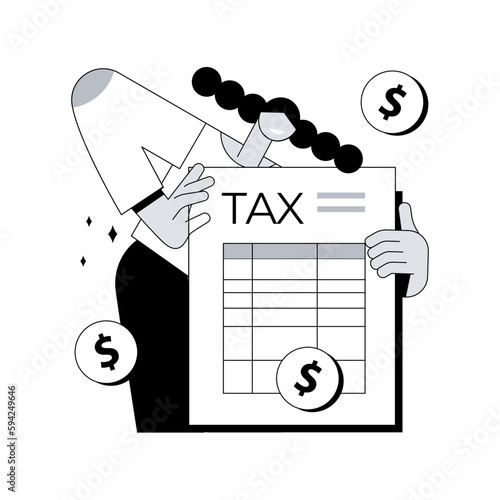 Tax form abstract concept vector illustration.