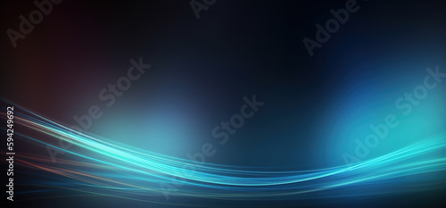 abstract electric blue soft line running across background with spot lights