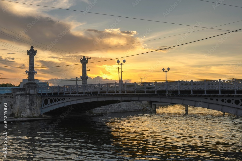 Image of a Concord bridge during the sunset in Matanzas, Cuba