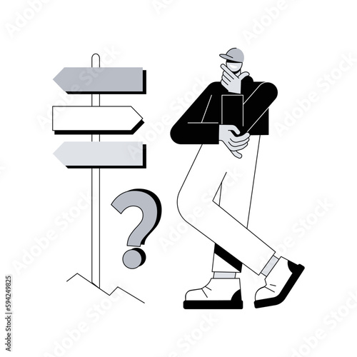 Decision making abstract concept vector illustration.