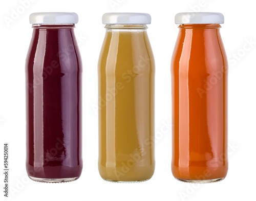 set of juice bottles