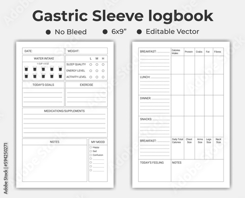 Gastric Sleeve Logbook Or Notebook, Low Content kdp Interior Template 