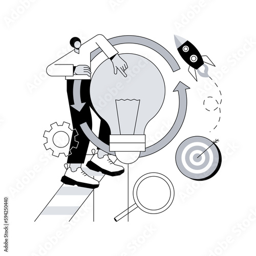 Project life cycle abstract concept vector illustration.