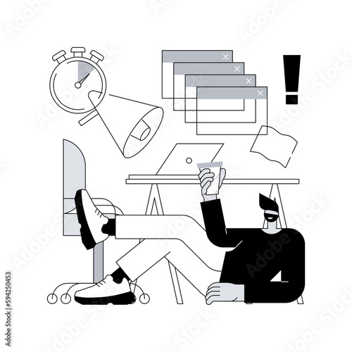 Procrastination abstract concept vector illustration.