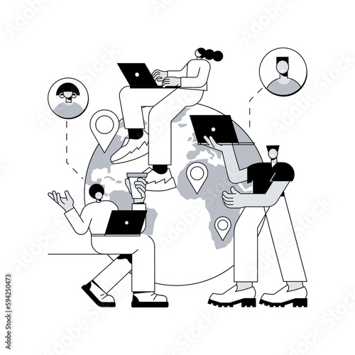 Outsourcing abstract concept vector illustration.