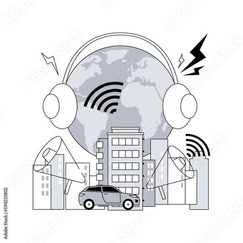 Noise pollution abstract concept vector illustration.