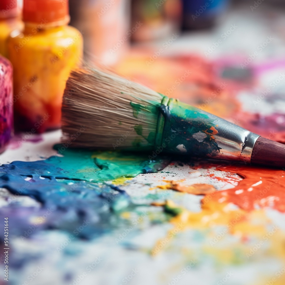 Fototapeta premium Vibrant Watercolor Brush Strokes: A Burst of Color for Your Artistic Creations
