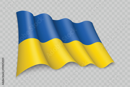 3D Realistic waving Flag of Ukraine