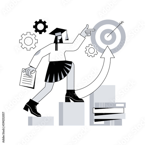 Educational trajectory abstract concept vector illustration.