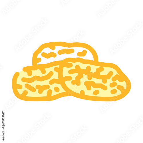 apricot dried fruit color icon vector illustration