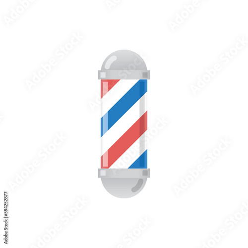 Old fashioned vintage glass barber shop pole with stripes. Vector illustration.