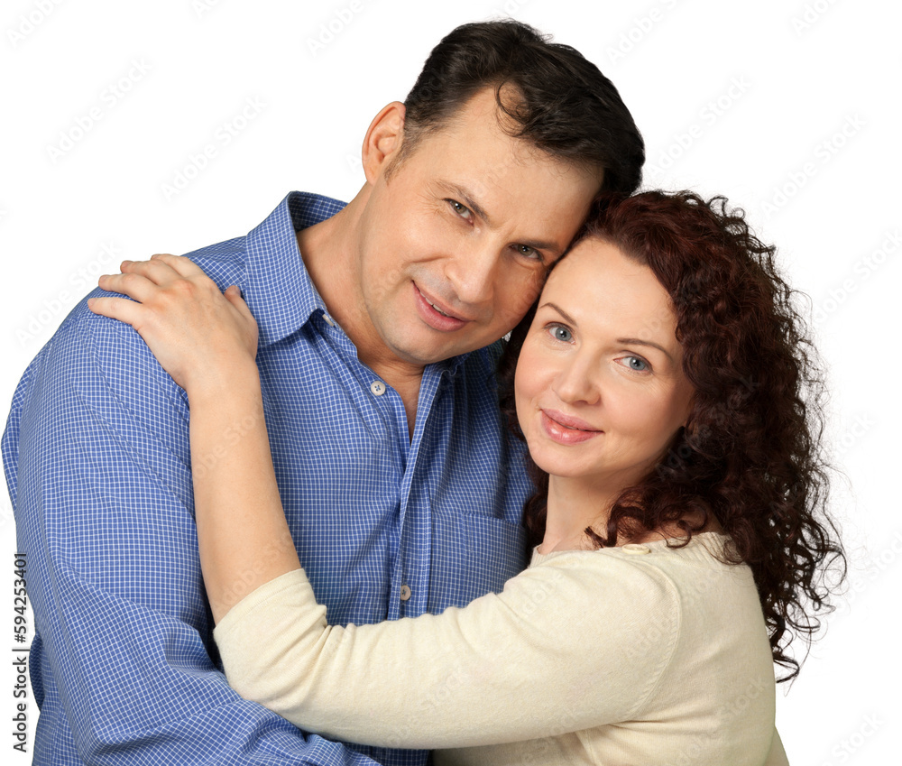 Portrait of Happy Couple Smiling, Isolated on Transparent Background Portrait of Happy Couple Smiling, Isolated on Transparent Background