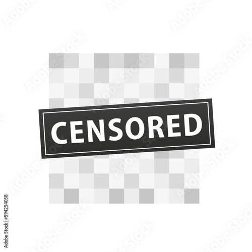 Pixel censored sign. Censorship rectangle. Censored signs elements. Black censor bar concept. Vector censorship rectangle on transparent background. Vector illustration