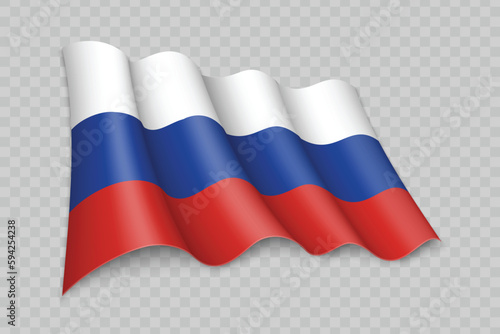 3D Realistic waving Flag of Russia