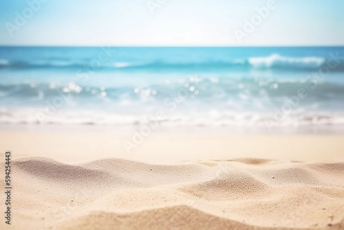Beach Landscape with Sunlight and Sea blur Background © Thares2020